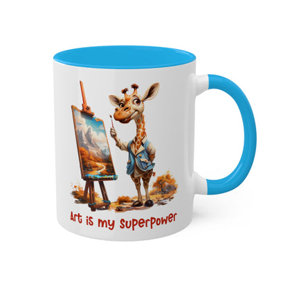 Giraffe Painting Artist Mug