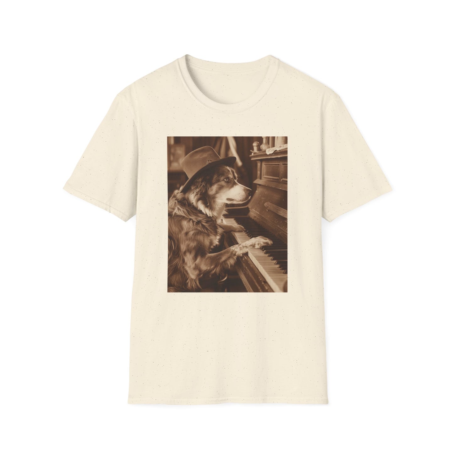 Vintage Western Australian Shepherd Dog Piano Softstyle T-Shirt