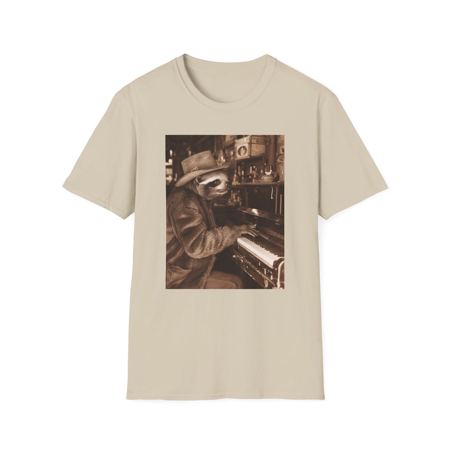 Vintage Western Sloth Piano Softstyle T-Shirt