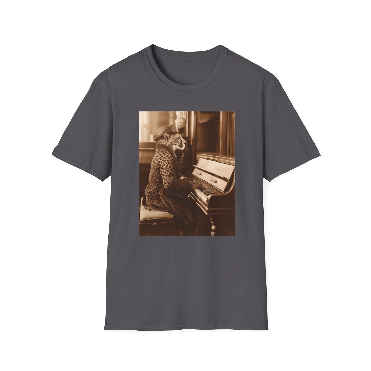 Vintage Western Cheetah Piano Softstyle T-Shirt