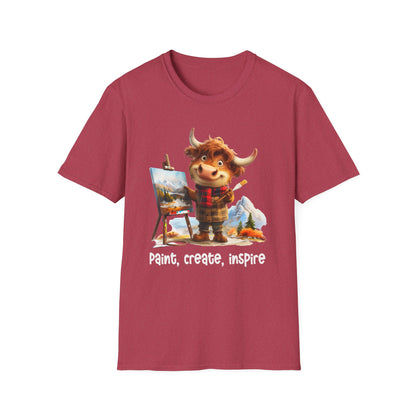 Highland Cow Artist Softstyle T-Shirt