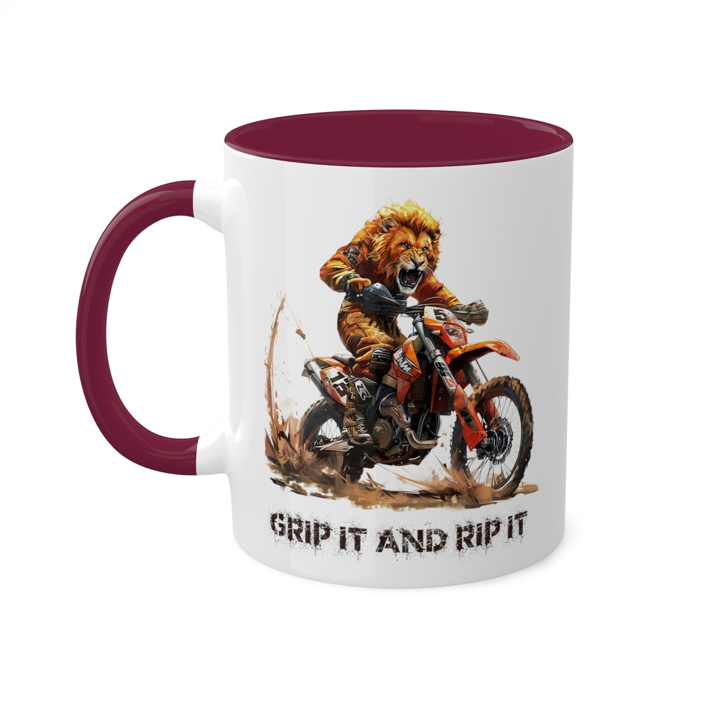 Lion Dirt Biker Mug