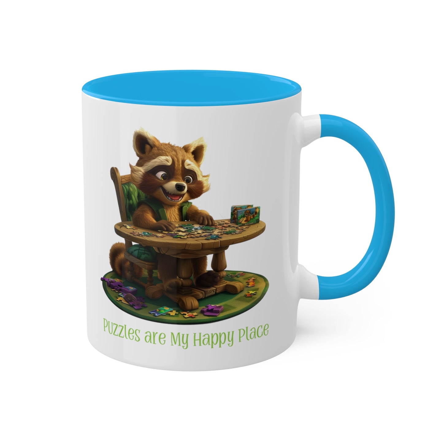 Raccoon Puzzler Mug