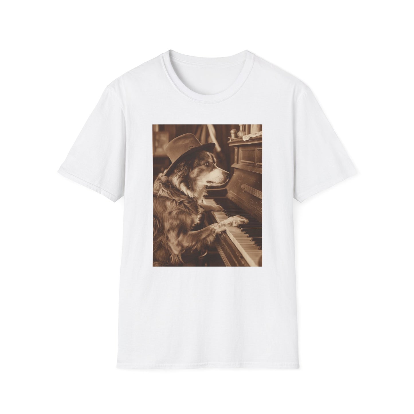 Vintage Western Australian Shepherd Dog Piano Softstyle T-Shirt