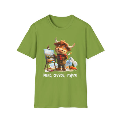 Highland Cow Artist Softstyle T-Shirt