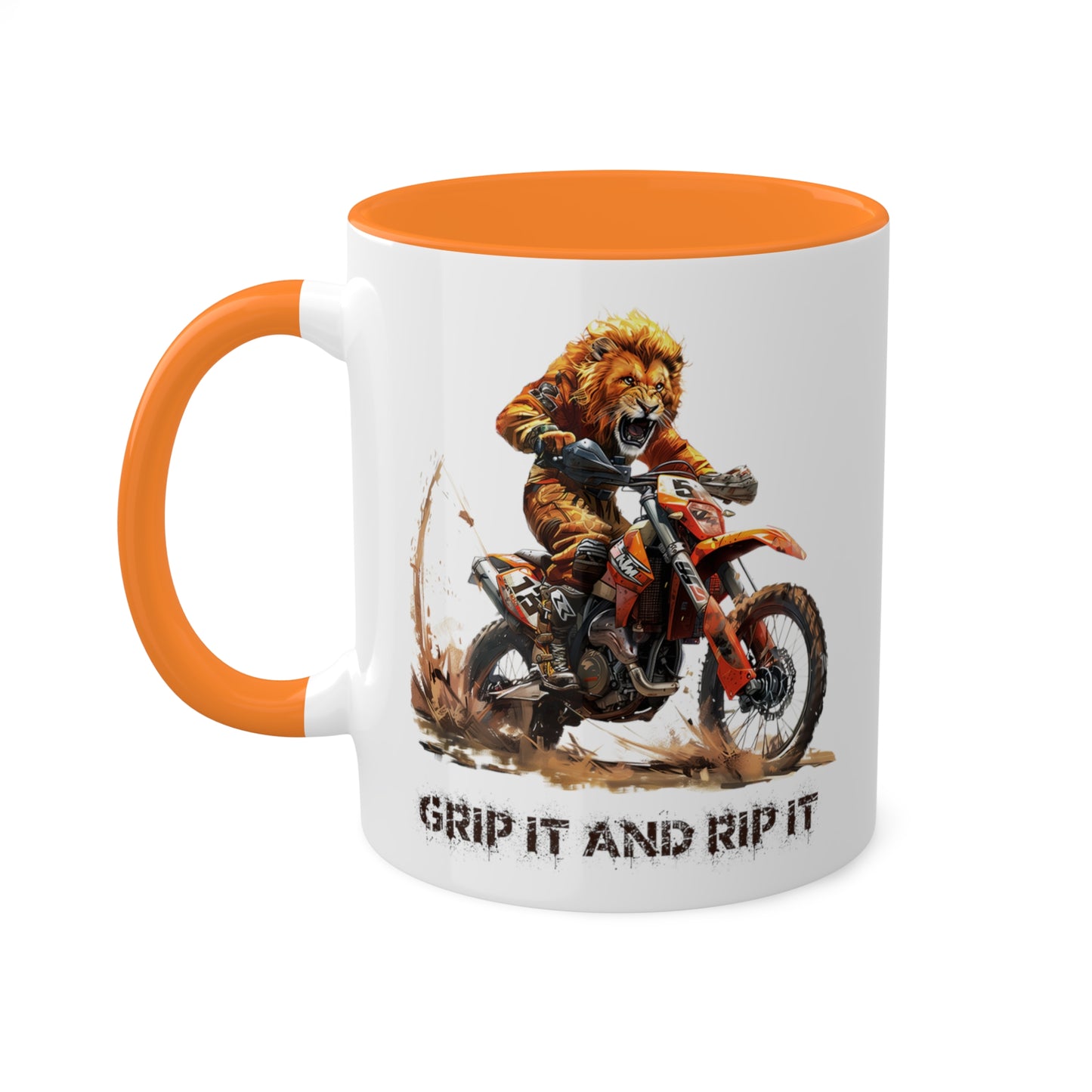 Lion Dirt Biker Mug