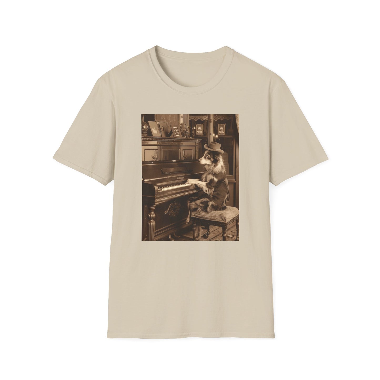 Vintage Western Australian Shepherd Dog Piano Softstyle T-Shirt