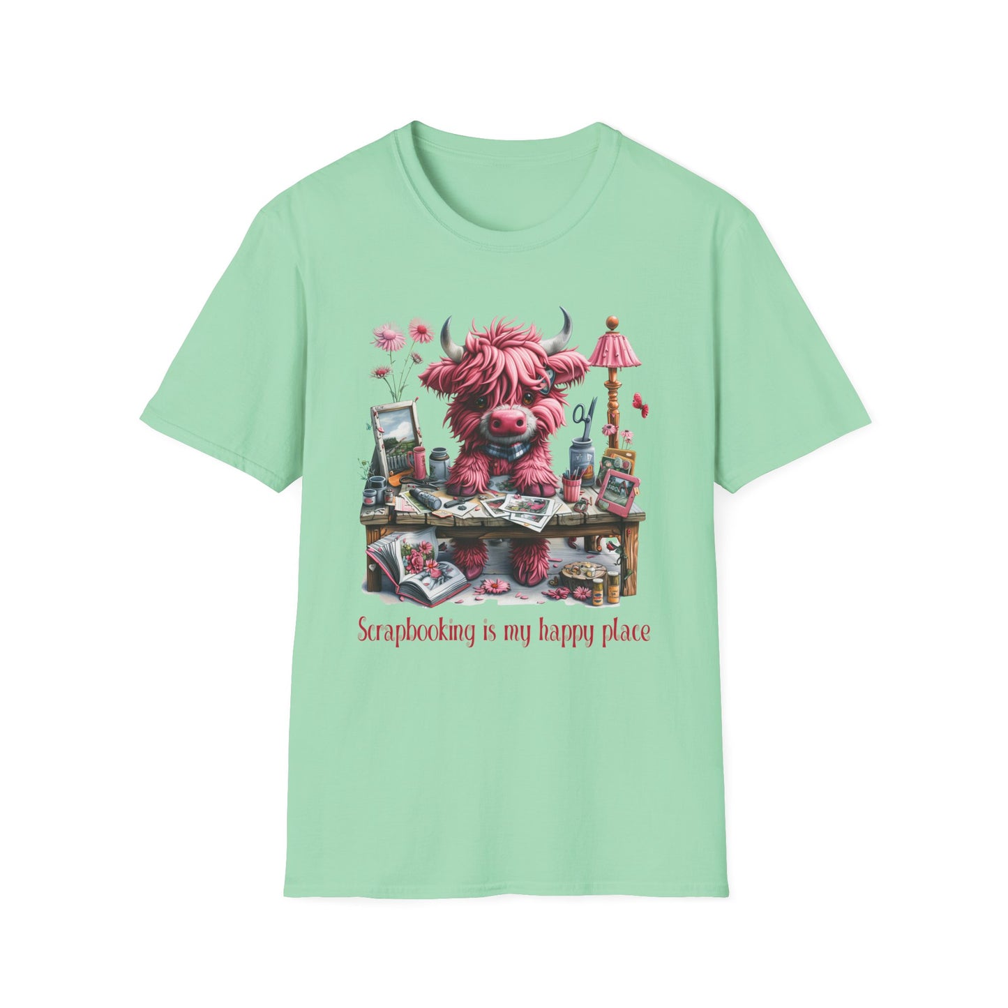 Highland Cow Scrapbooking Softstyle T-Shirt