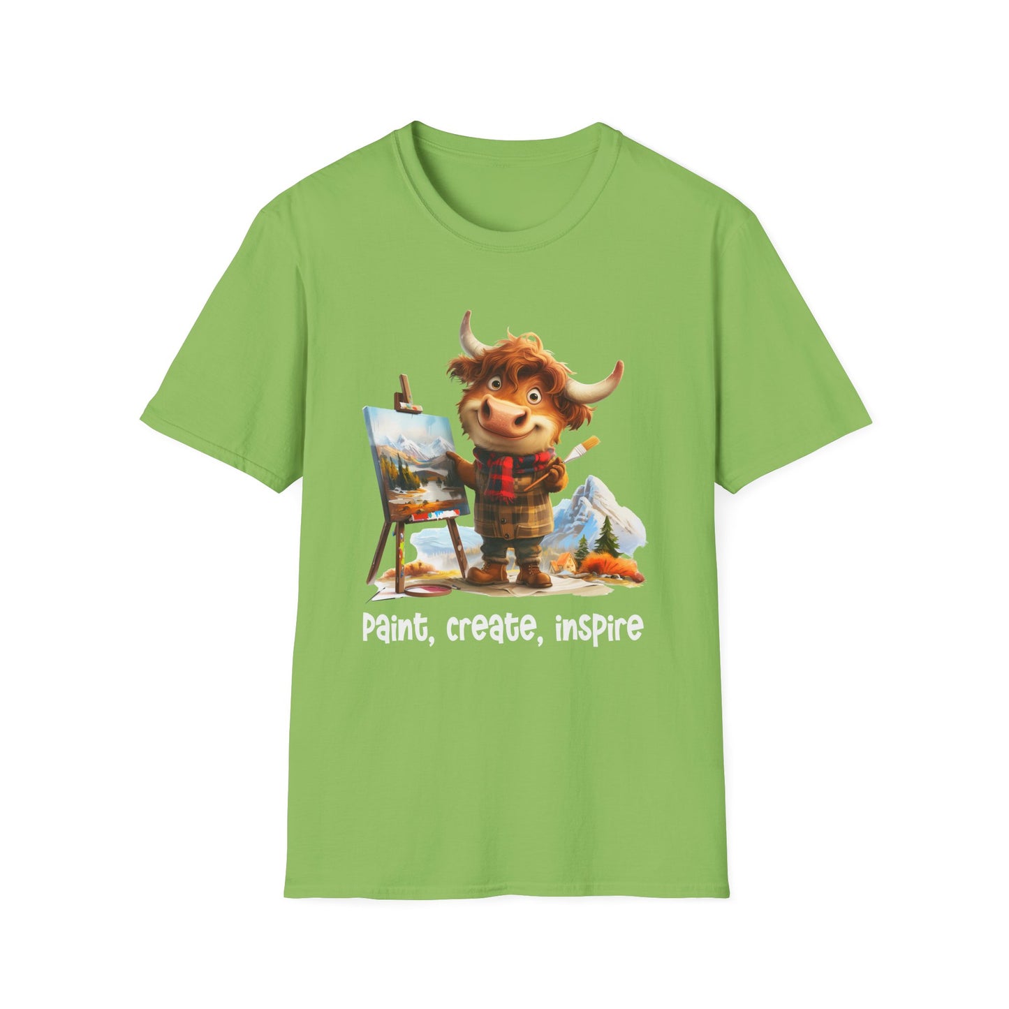 Highland Cow Artist Softstyle T-Shirt