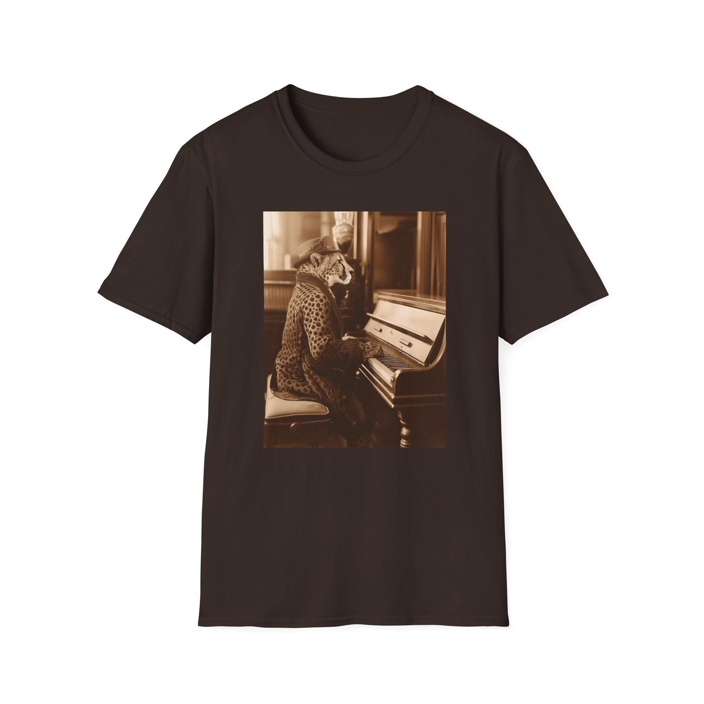 Vintage Western Cheetah Piano Softstyle T-Shirt