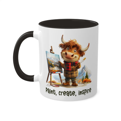 Highland Cow Painting Artist Mug