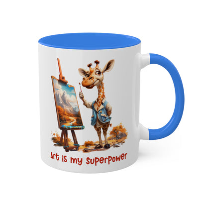 Giraffe Painting Artist Mug