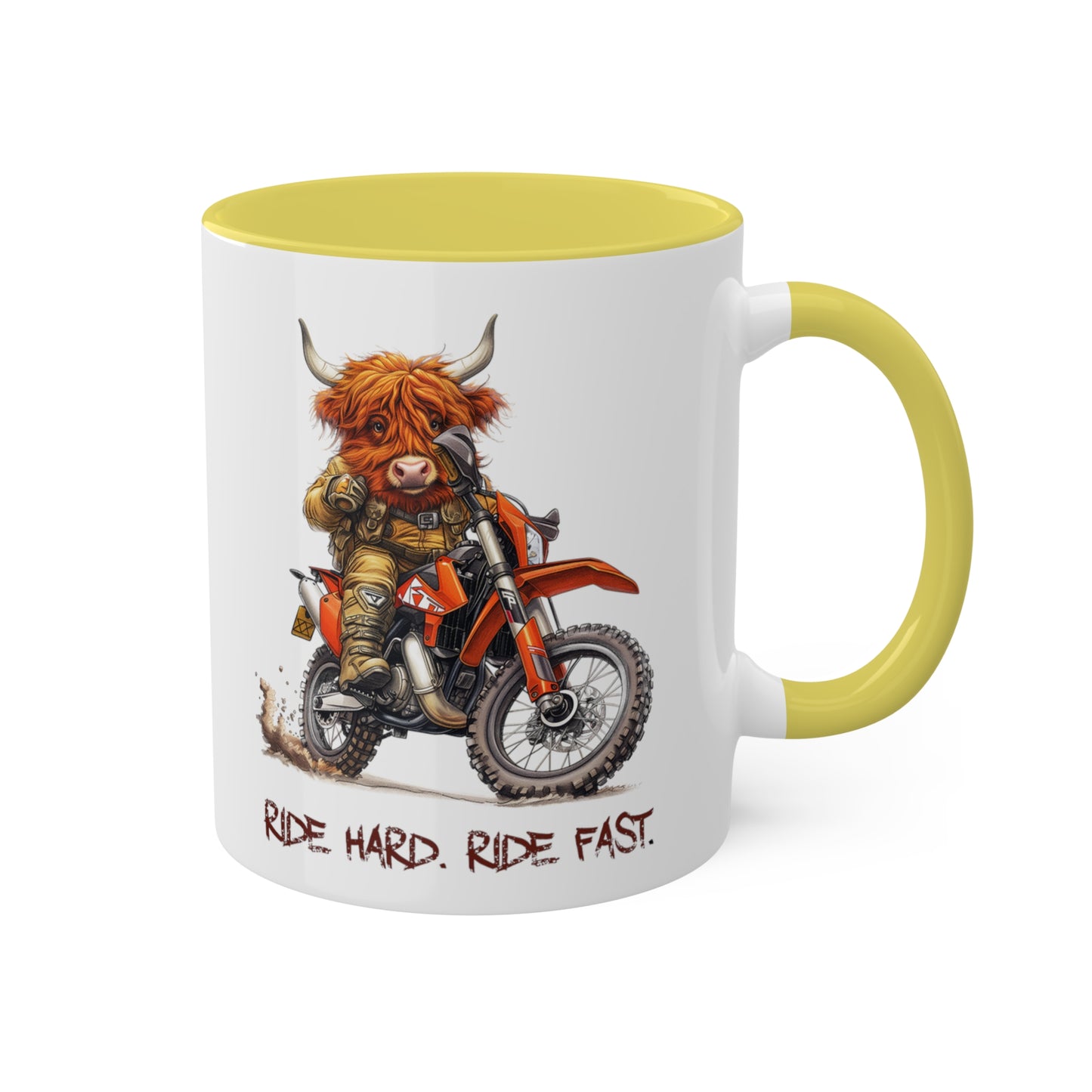 Highland Cow Dirt Biker Mug