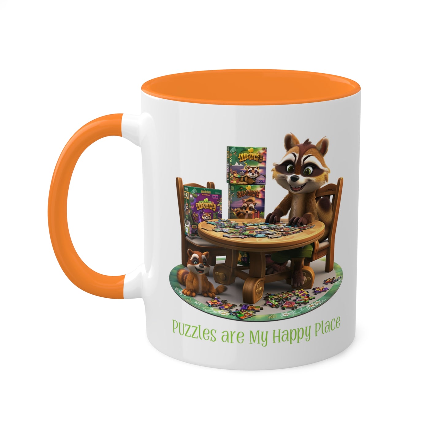 Raccoon Puzzler Mug