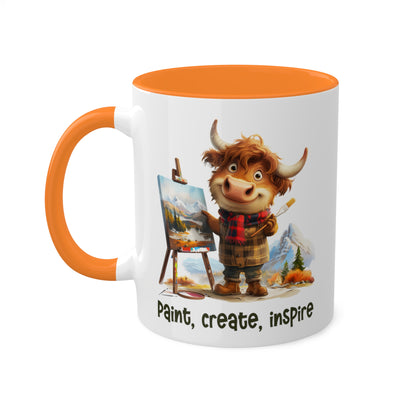 Highland Cow Painting Artist Mug