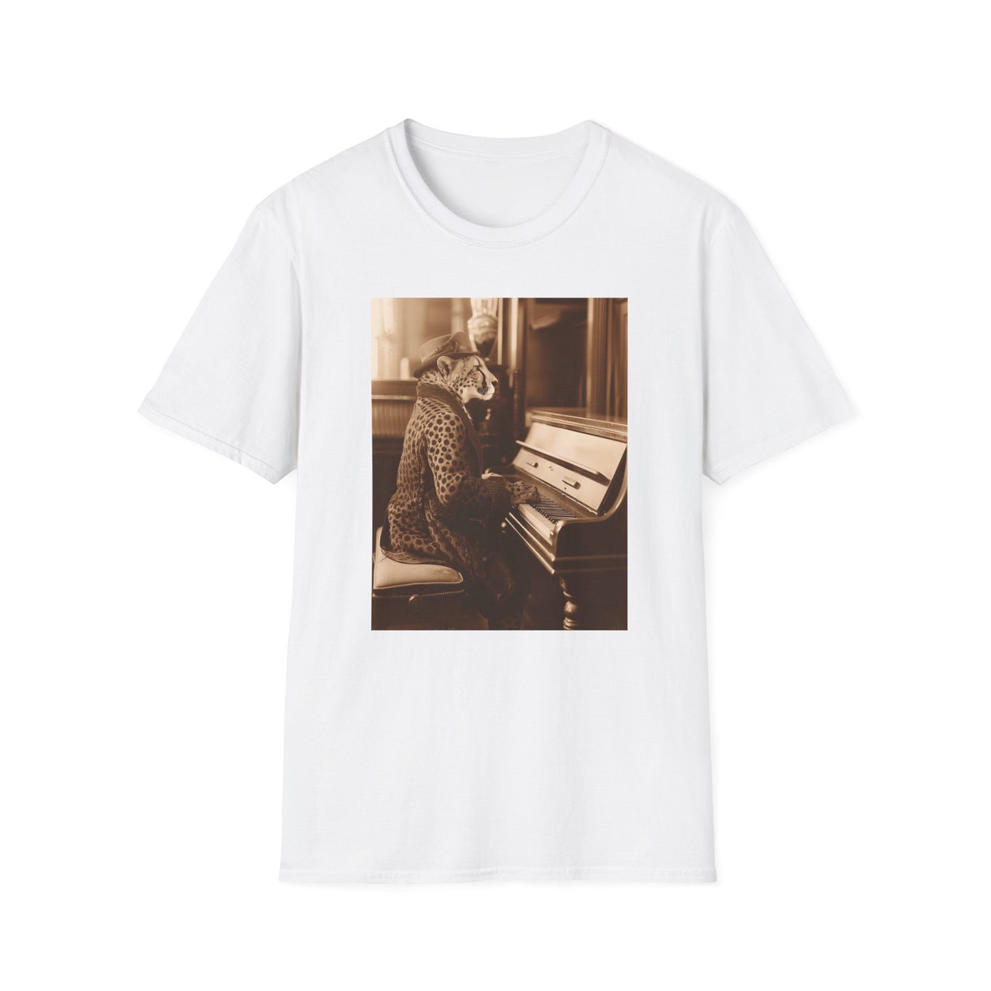 Vintage Western Cheetah Piano Softstyle T-Shirt