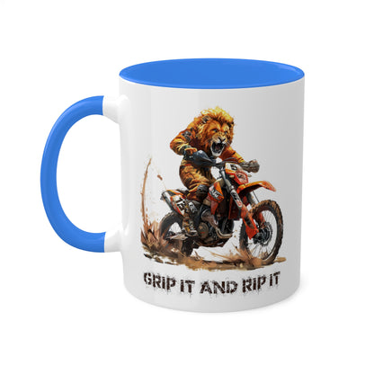 Lion Dirt Biker Mug