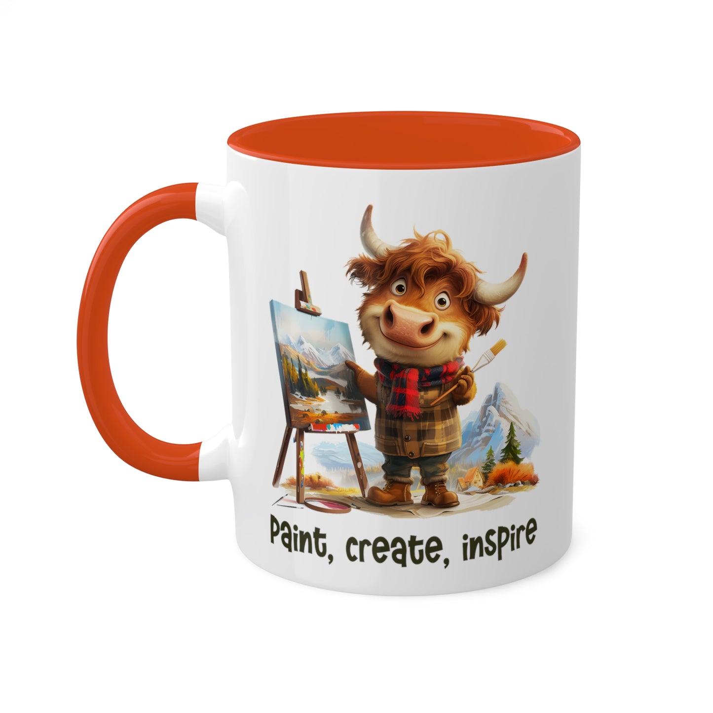 Highland Cow Painting Artist Mug