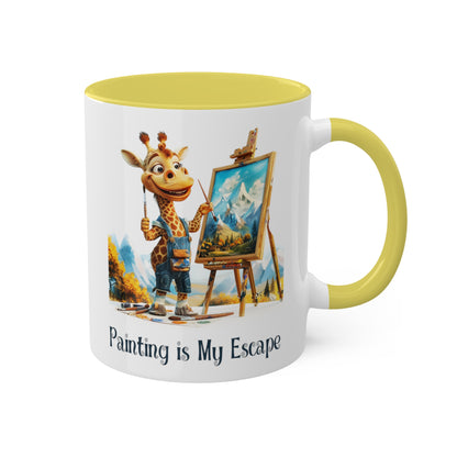 Giraffe Artist Mug