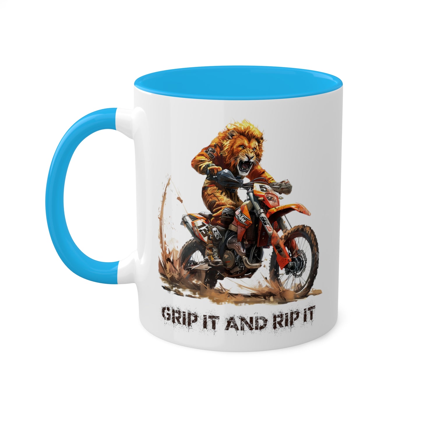 Lion Dirt Biker Mug