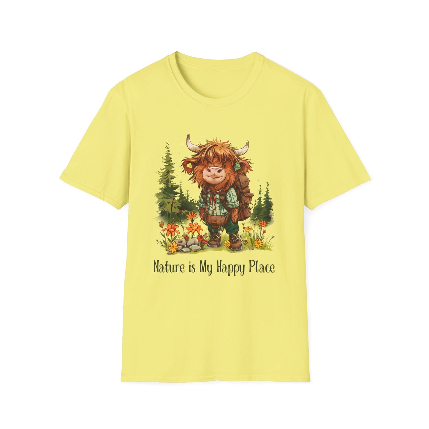 Highland Cow Hiker Softstyle T-Shirt