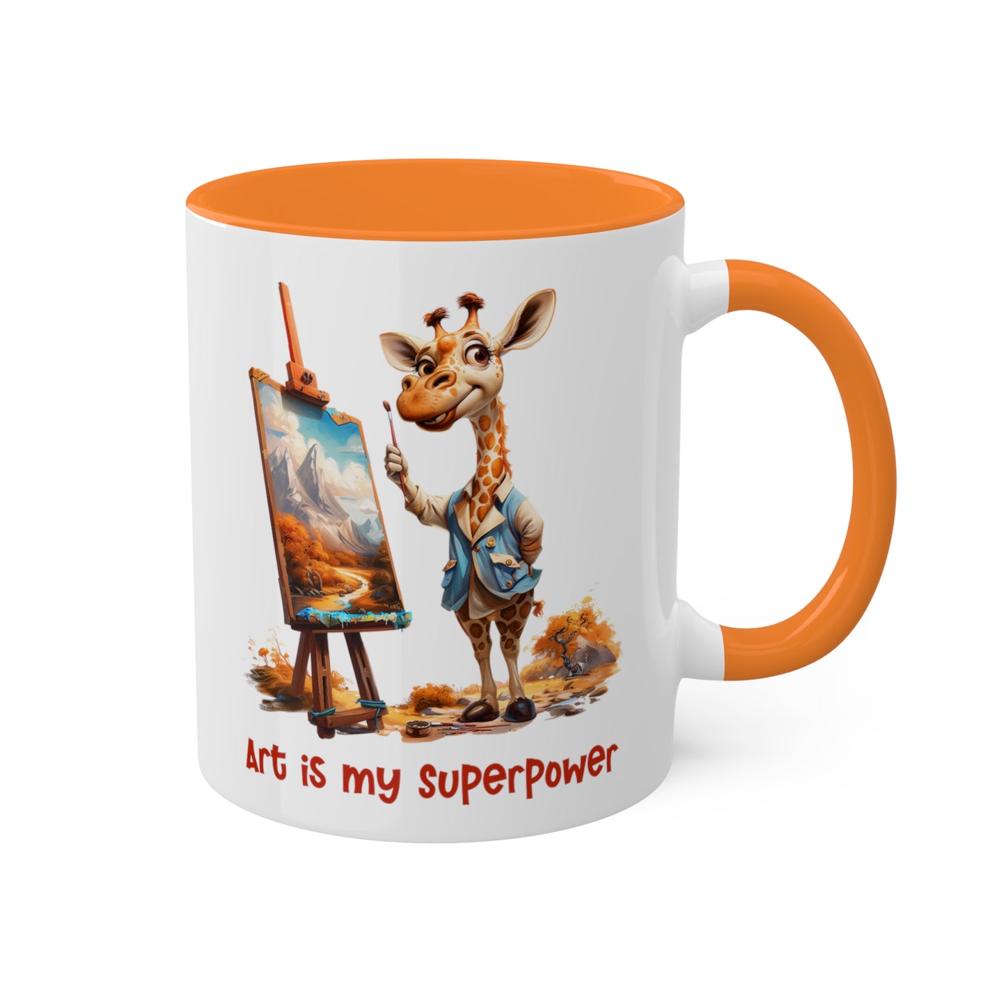 Giraffe Painting Artist Mug