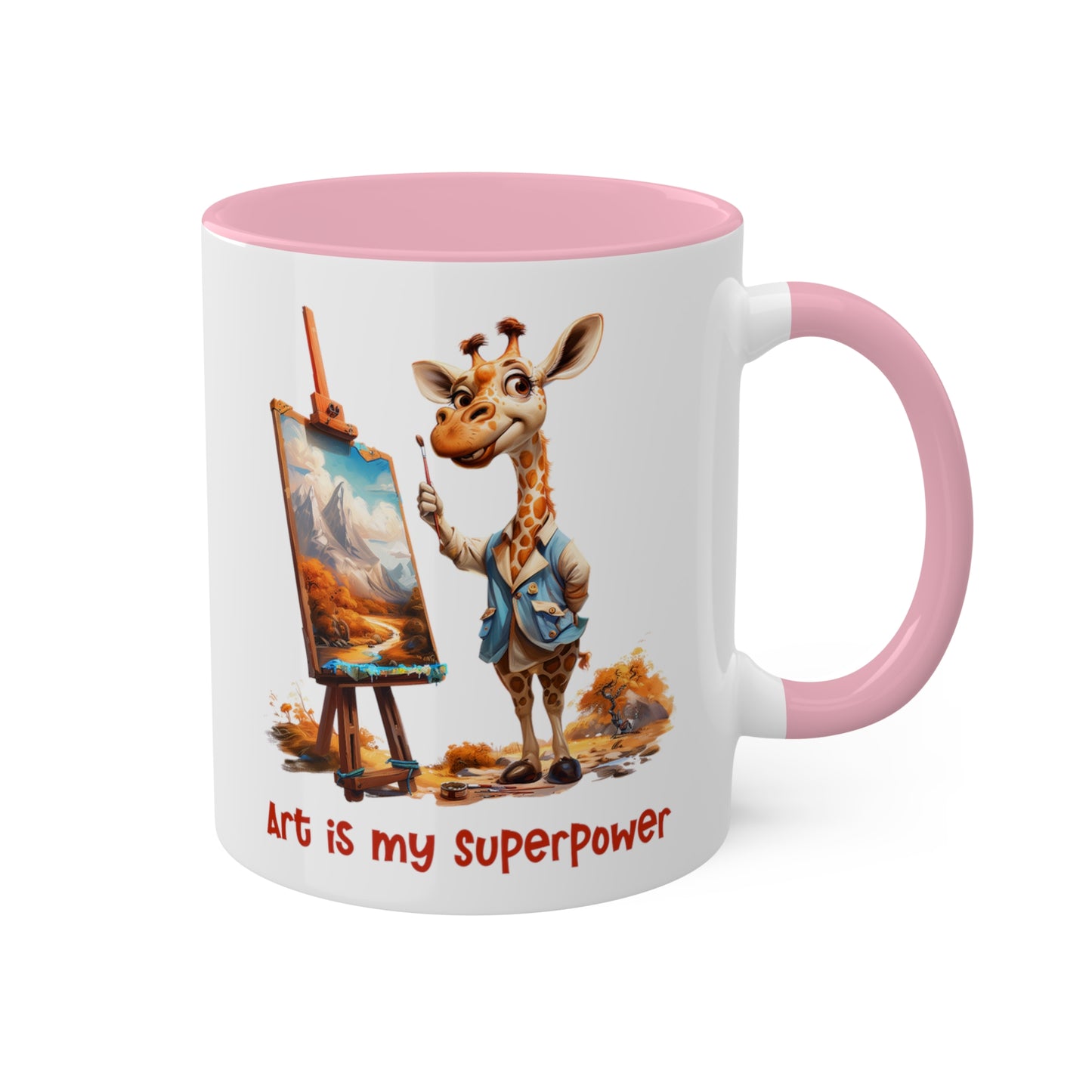 Giraffe Painting Artist Mug