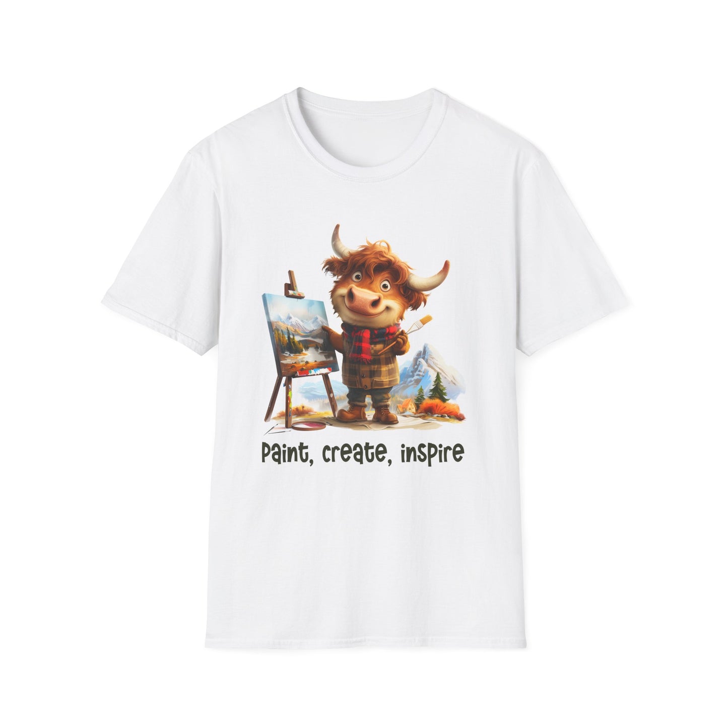 Highland Cow Artist Softstyle T-Shirt