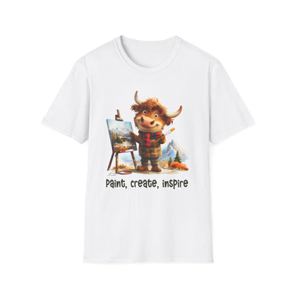 Highland Cow Artist Softstyle T-Shirt