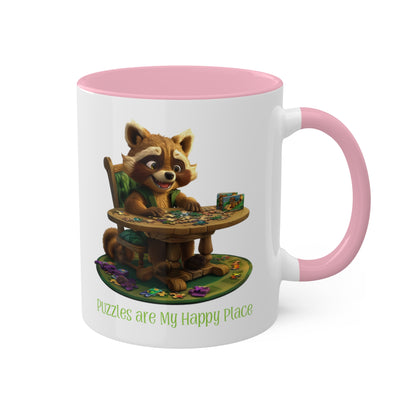 Raccoon Puzzler Mug