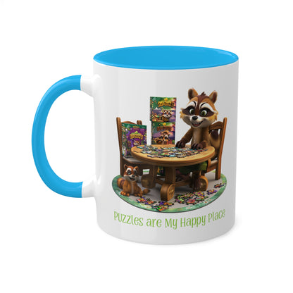 Raccoon Puzzler Mug