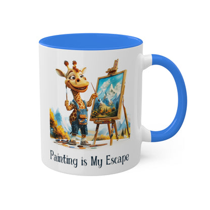 Giraffe Artist Mug