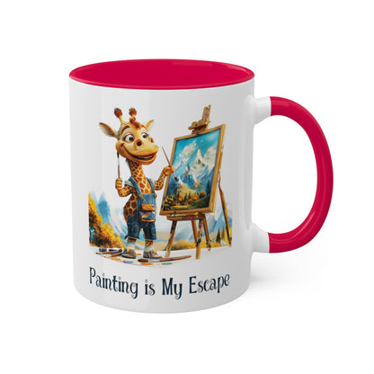 Giraffe Artist Mug