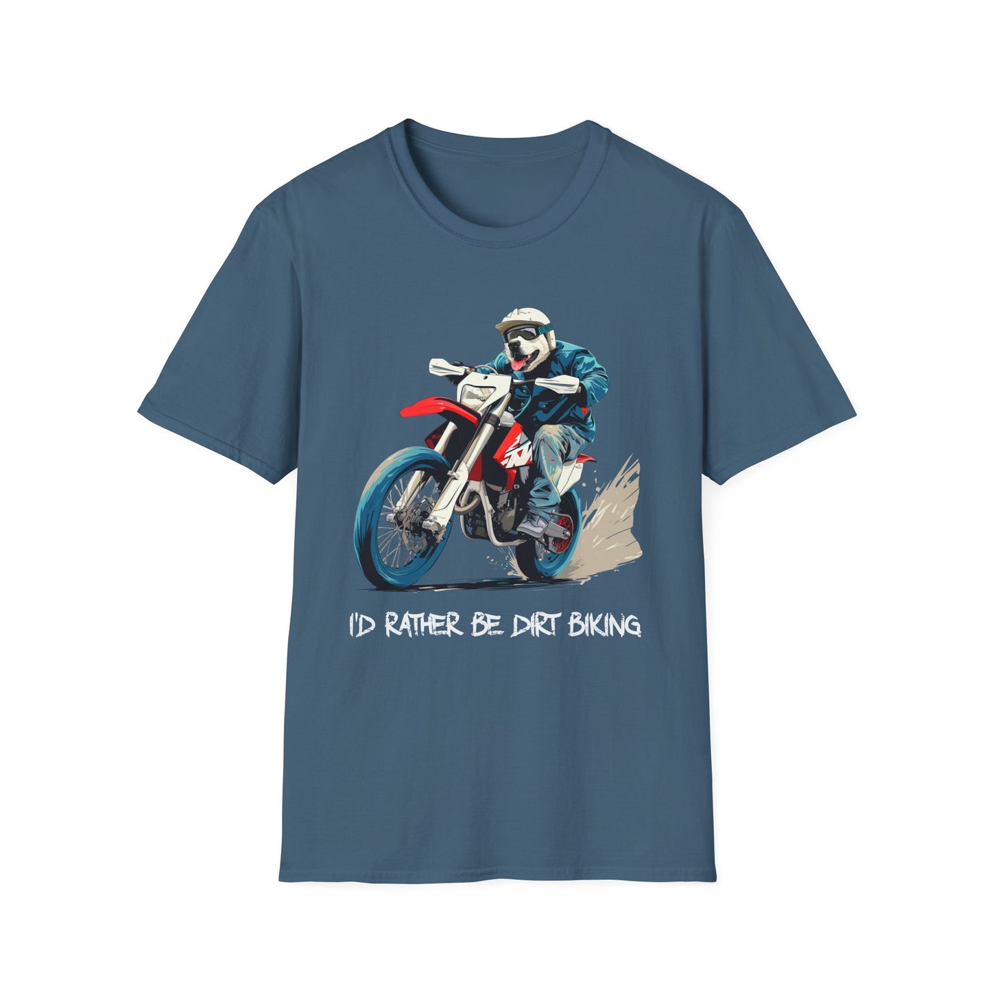 Dog Dirt Biker Softstyle T-Shirt