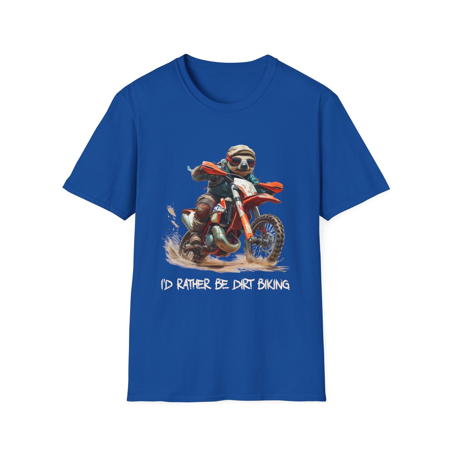 Sloth Dirt Biker Softstyle T-Shirt