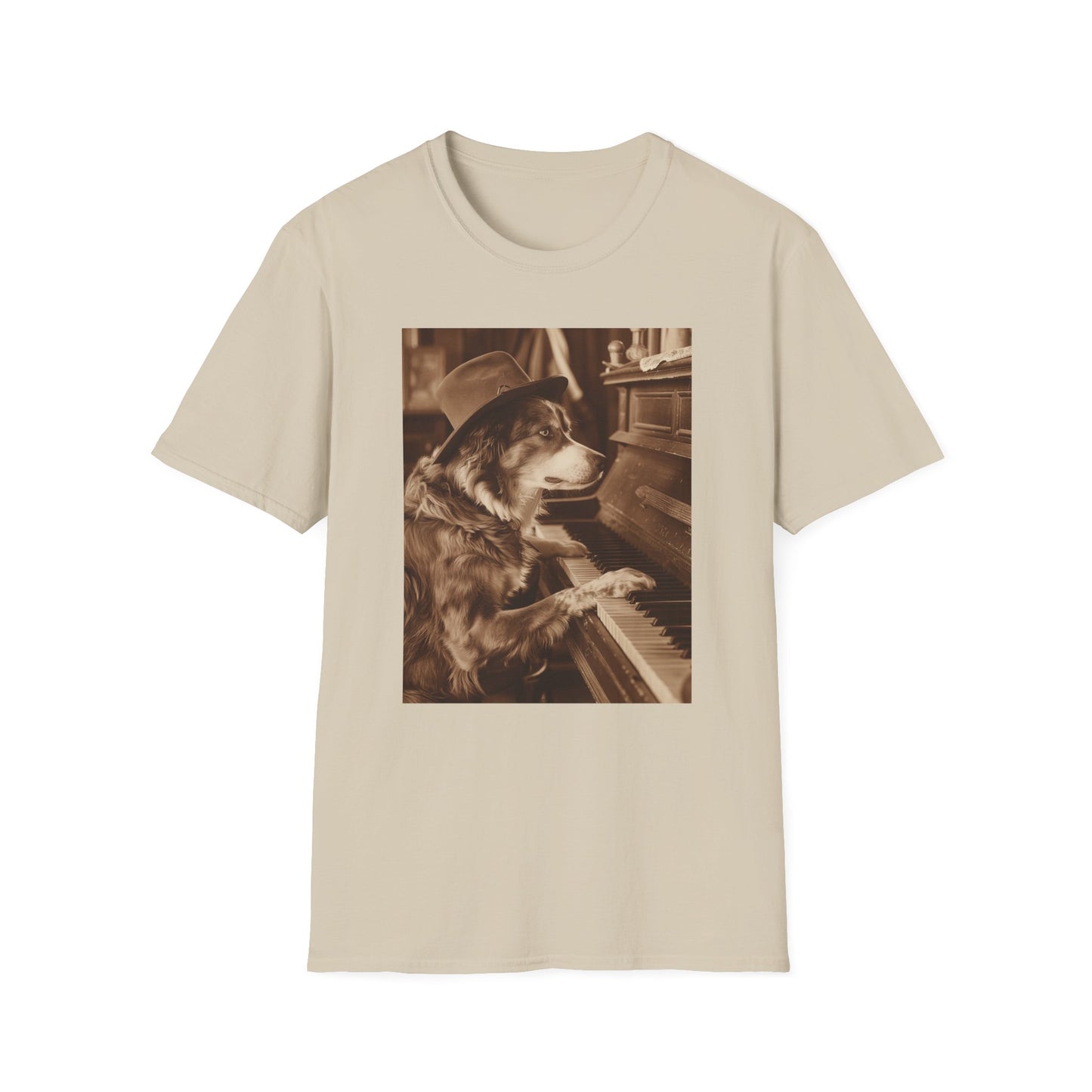 Vintage Western Australian Shepherd Dog Piano Softstyle T-Shirt