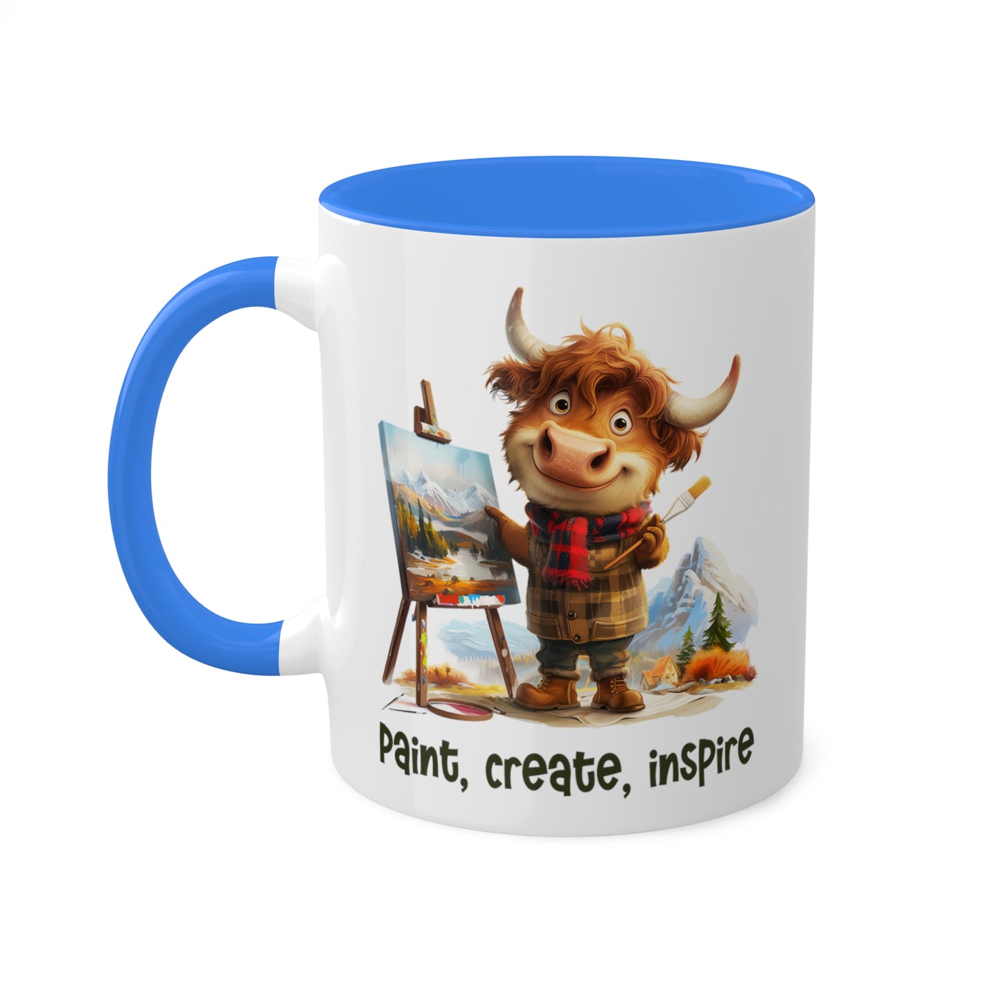 Highland Cow Painting Artist Mug