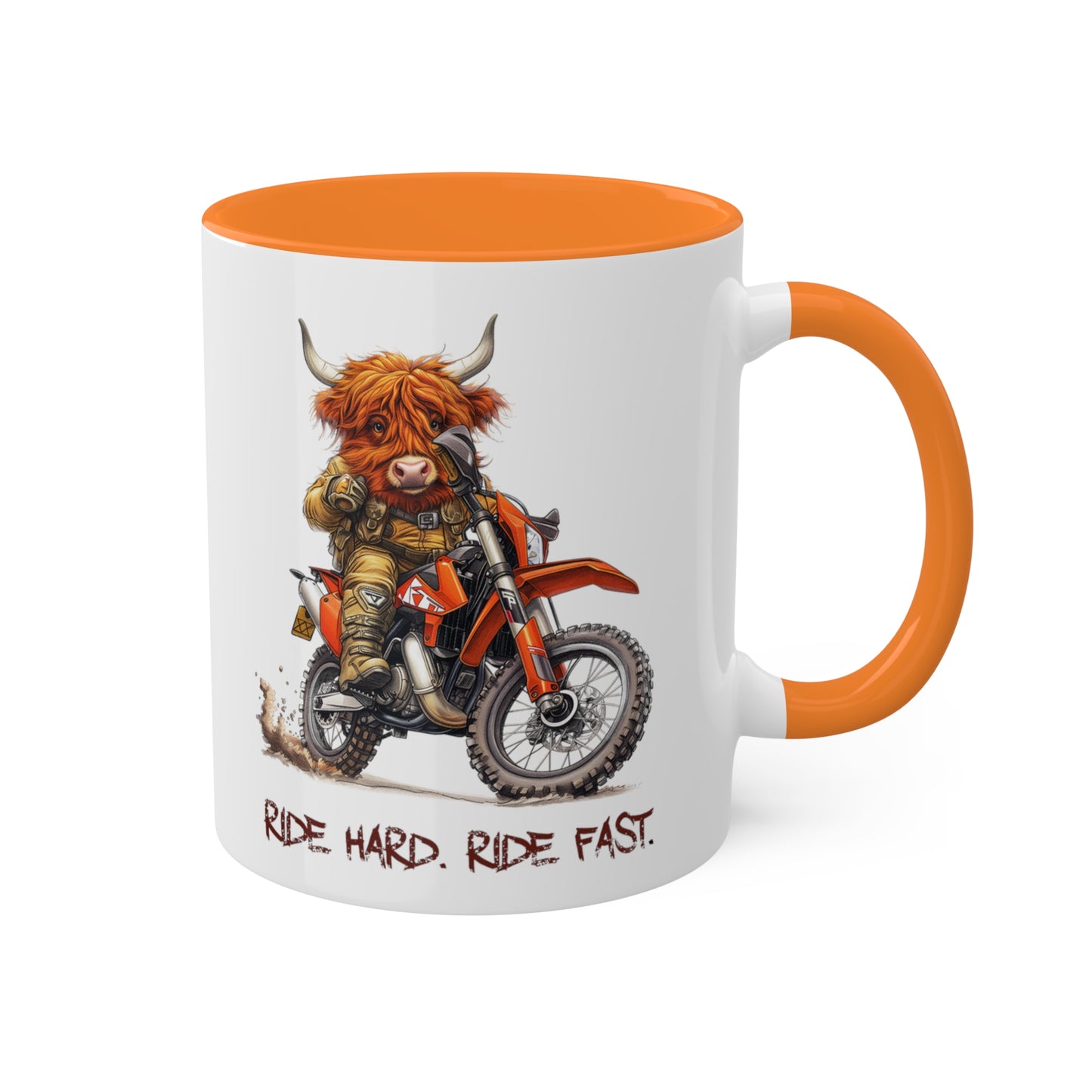 Highland Cow Dirt Biker Mug