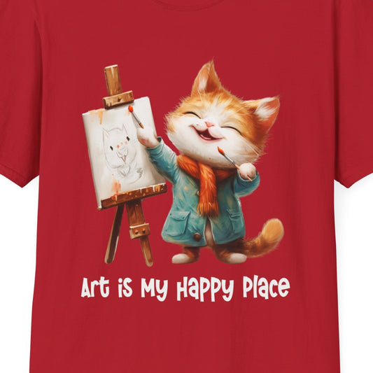 Cat Artist Softstyle T-Shirt