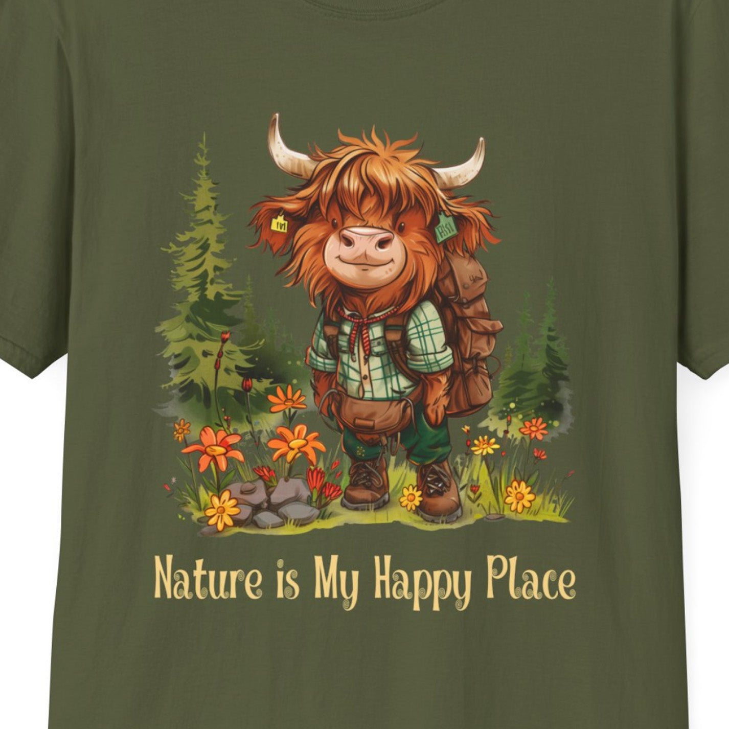 Highland Cow Hiker Softstyle T-Shirt