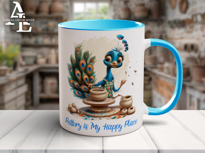 Peacock Pottery Mug