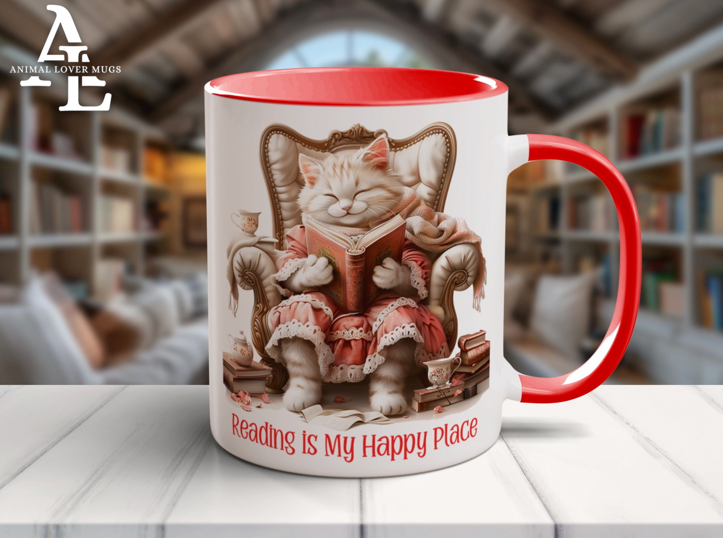 Cat Reading Mug