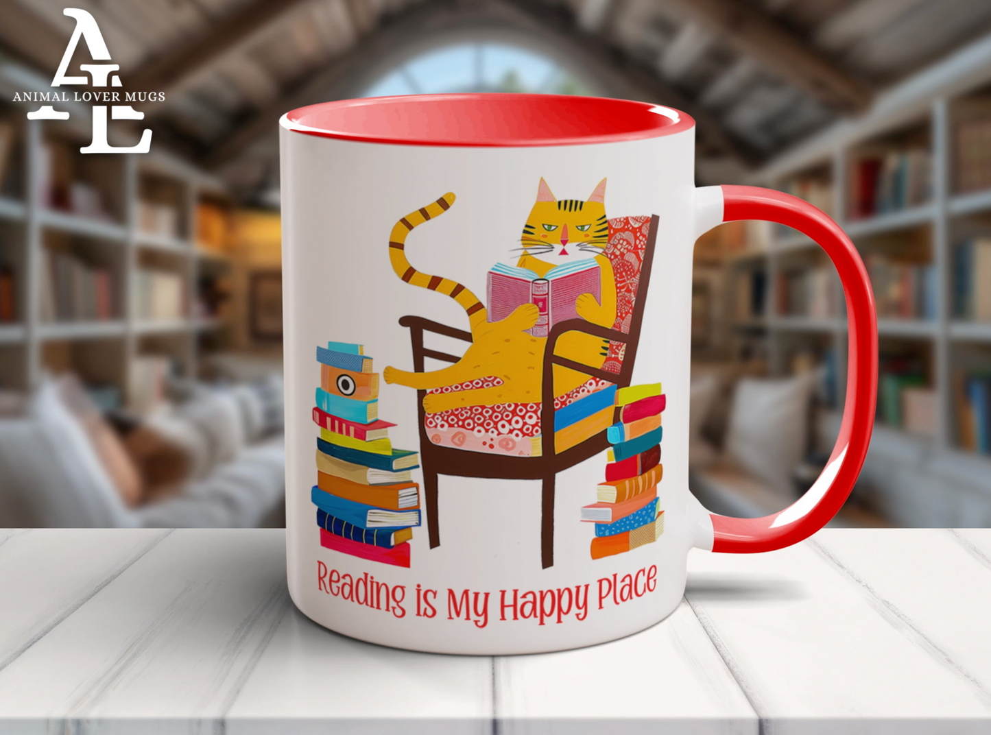 Cat Reading Mug