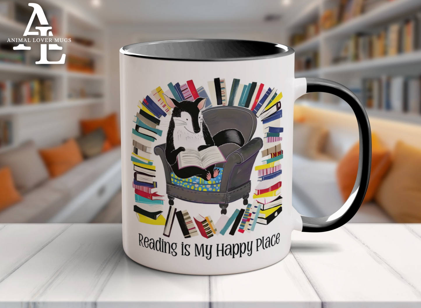 Skunk Reading Mug