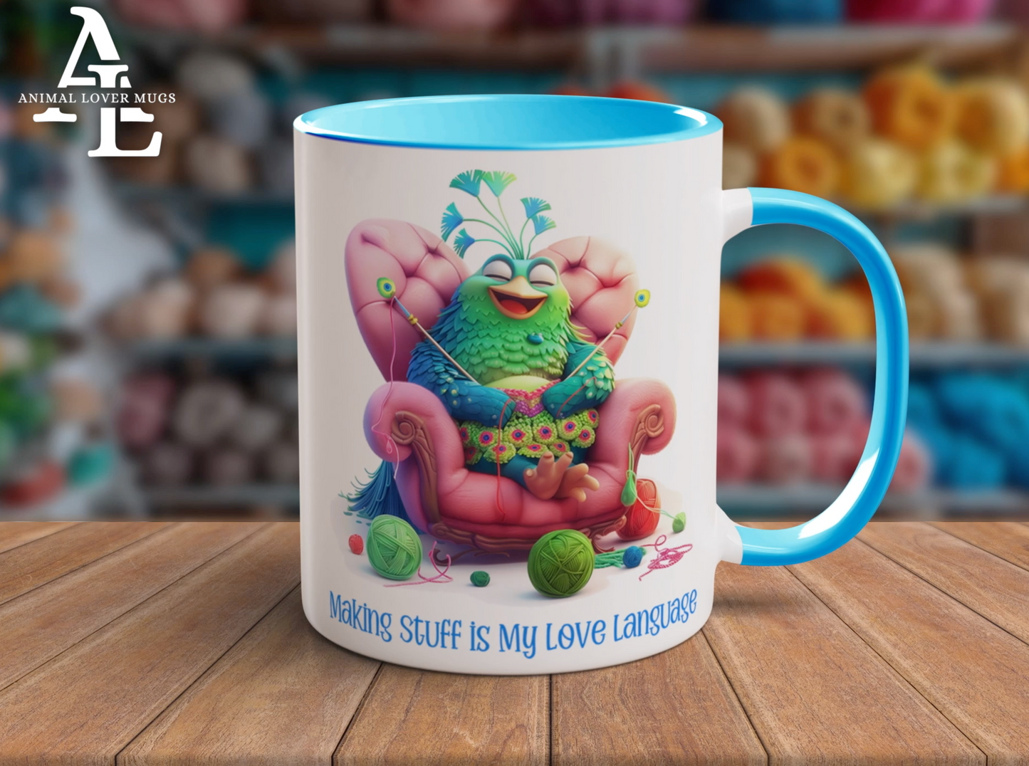 Peacock Knitter Mug