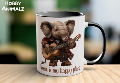 Elephant Musician Mug