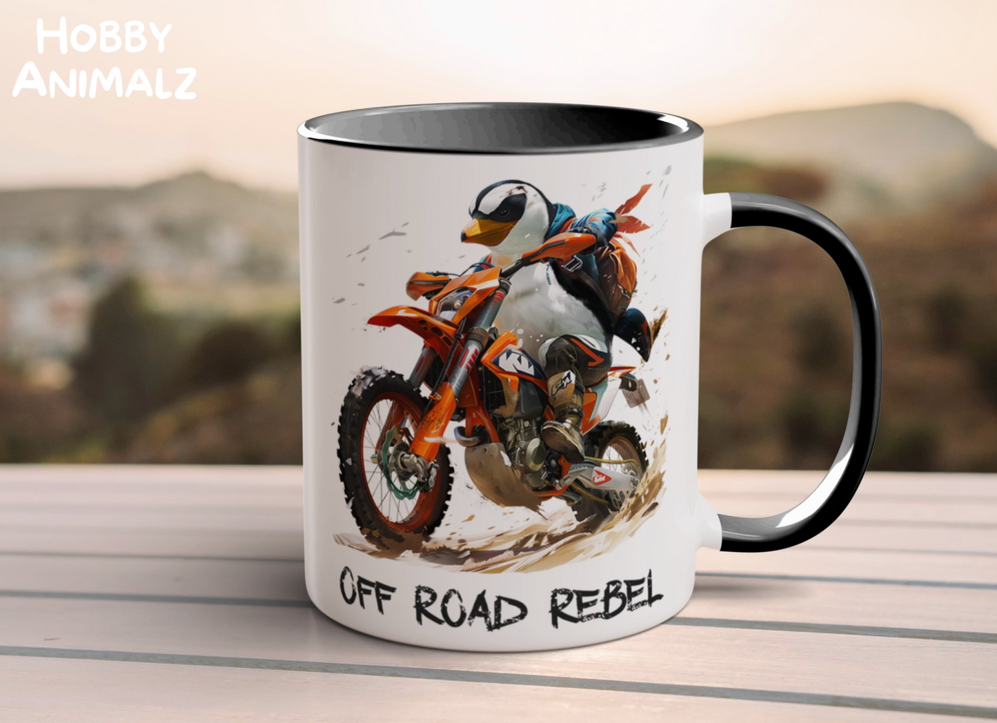 Penguin Dirt Biker Mug