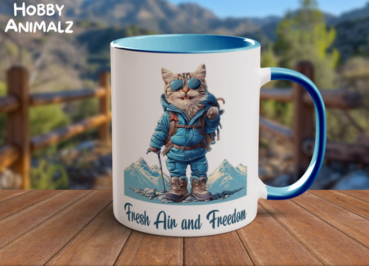 Cat Hiker Mug