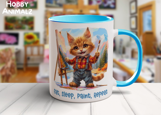 Cat Painting Artist Mug