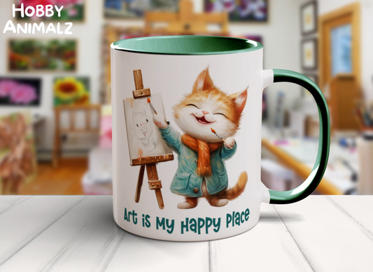 Cat Painter Artist Mug